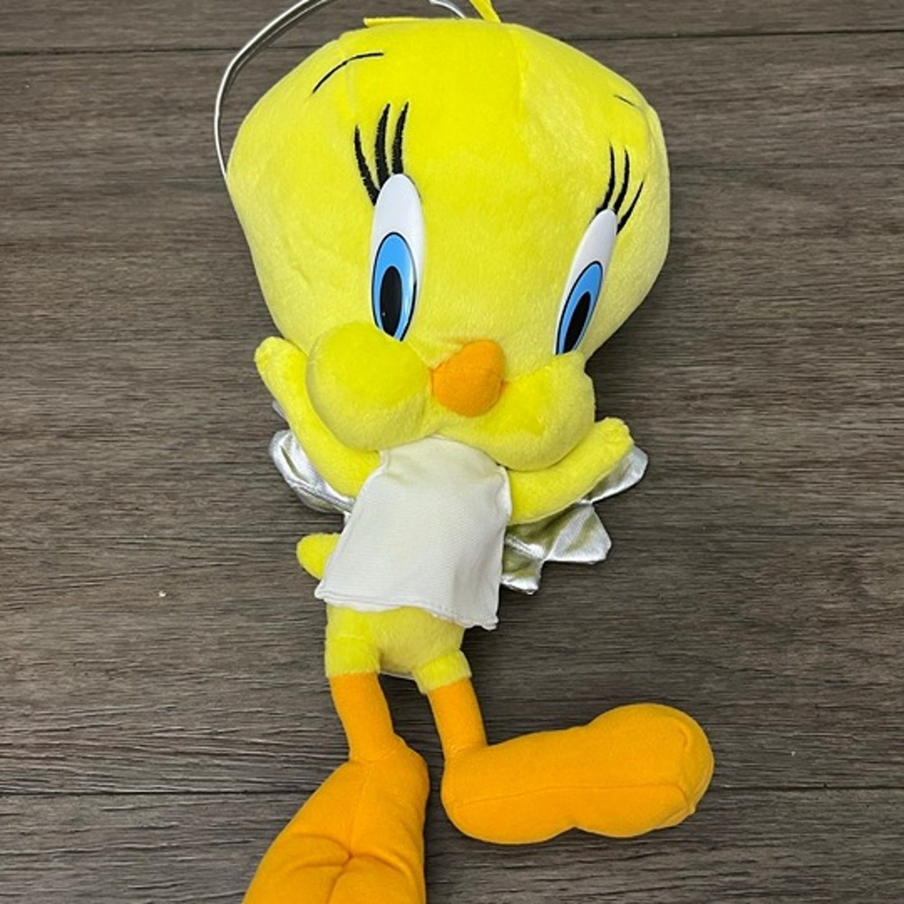 Looney Tunes Tweety Bird Angel Plush Nanco 2002 Silver Wings Halo Yellow 12 inch
